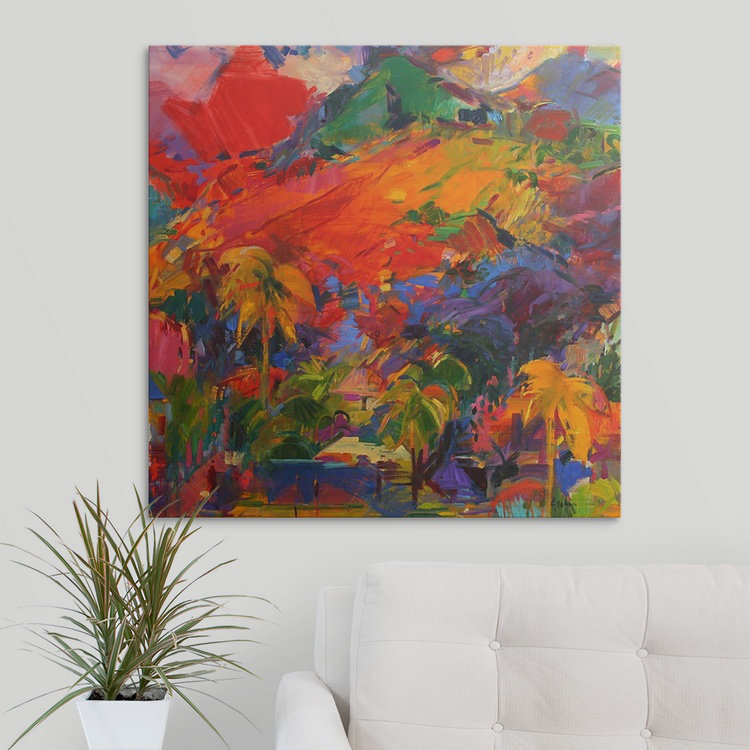 «Wimbush Paysage Polynesien, 2011» par Peter Graham, reproduction d'art, H 30 po x l 30 po x P 1,5 po, Toile