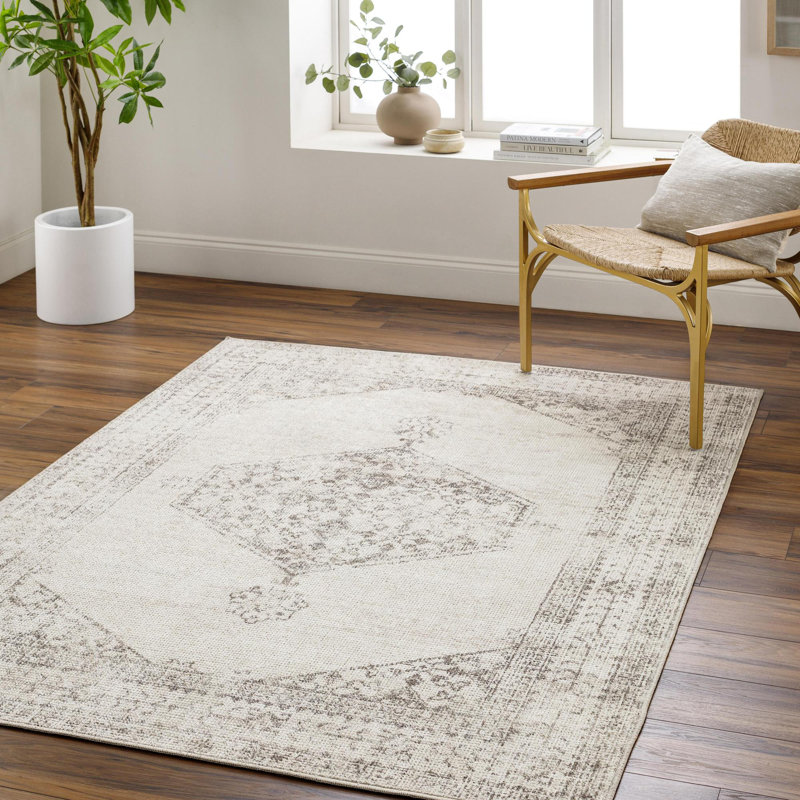 Our PNW Home x Livabliss Vintage Traditional Oriental Boho Tan Cream Area Rug, Rectangle 7'10" x 10'