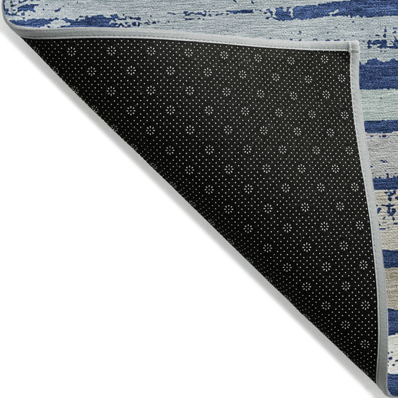 Tapis bleu marine intérieur / extérieur lavable à la machine Chayden ACN1019, Rectangle de 10 pi x 14 pi