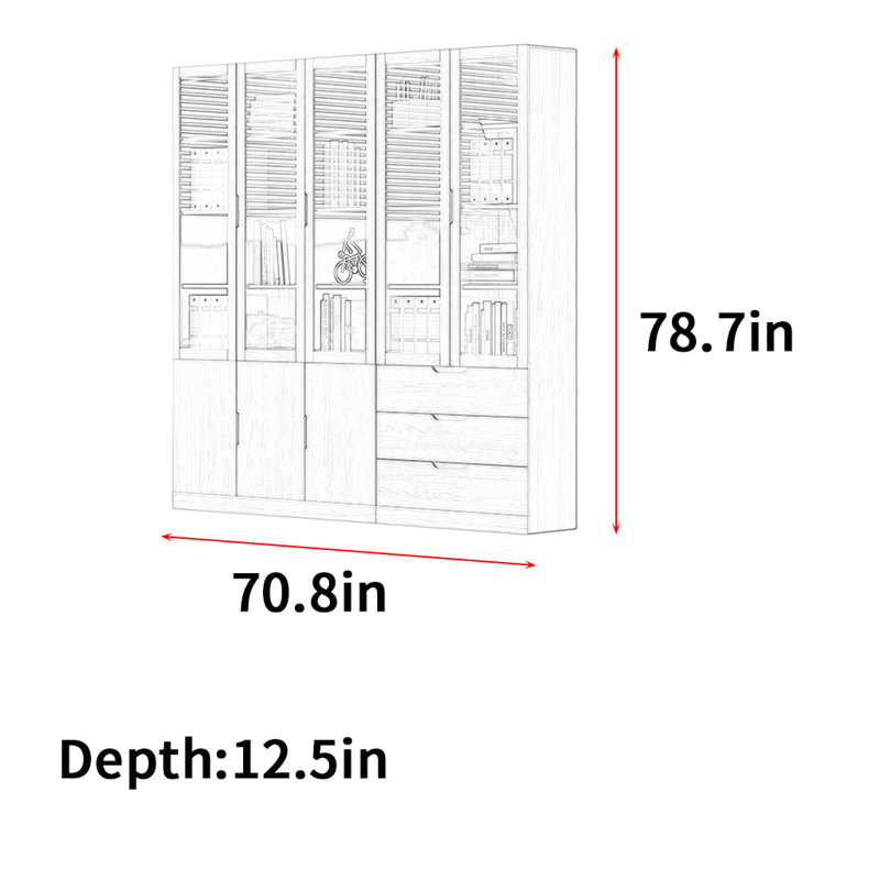 Rubright, 78.7" H x 70.8" W x 12.5" D
