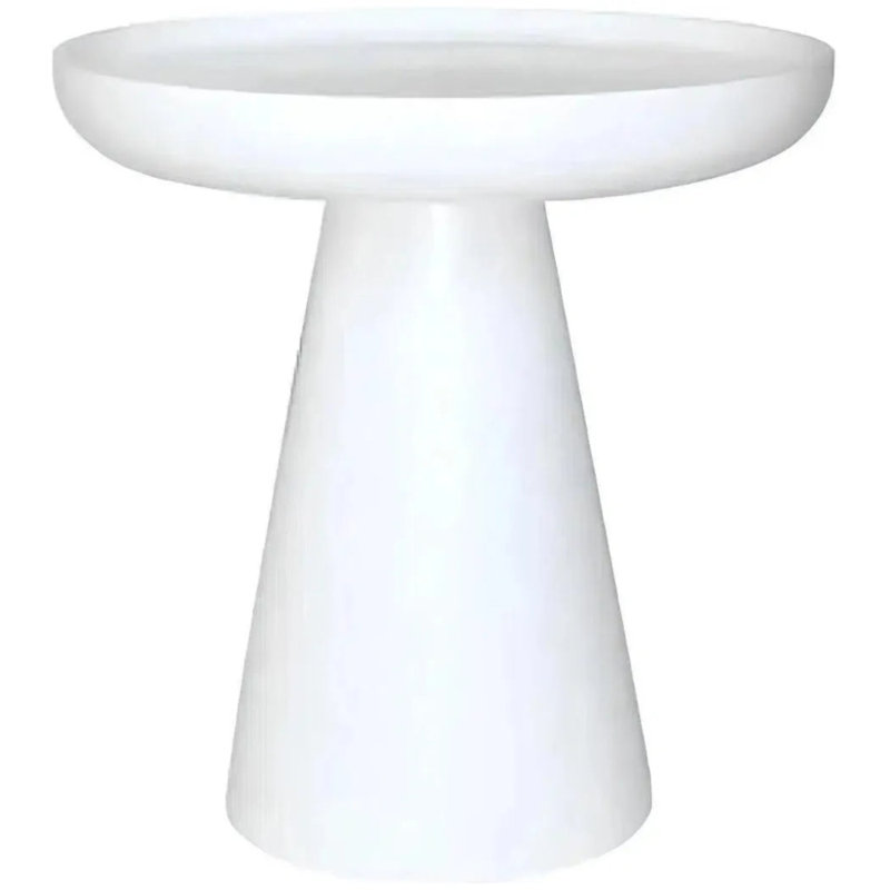 Table d'appoint ronde blanche en résine Aria