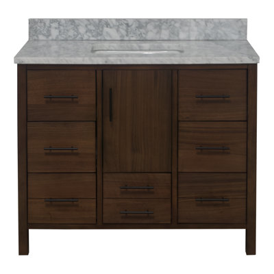 Kiara 42" Carrara Marble Single Bathroom Vanity