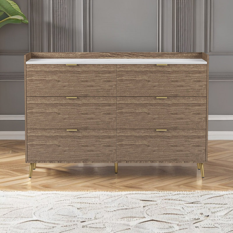 Commode 6 tiroirs Zeilah, Noyer