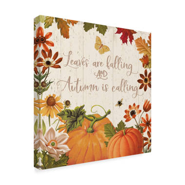 Wall Art Print, Happy Thanksgiving card with leaves.