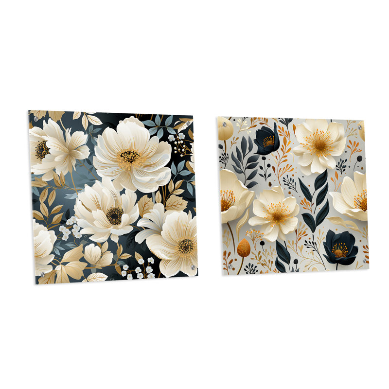 Portneuf - Ensemble de 2 art mural en verre acrylique, H 16 po x l 33 po