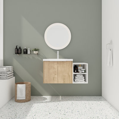 Meuble-lavabo mural simple 36 po avec comptoir en résine