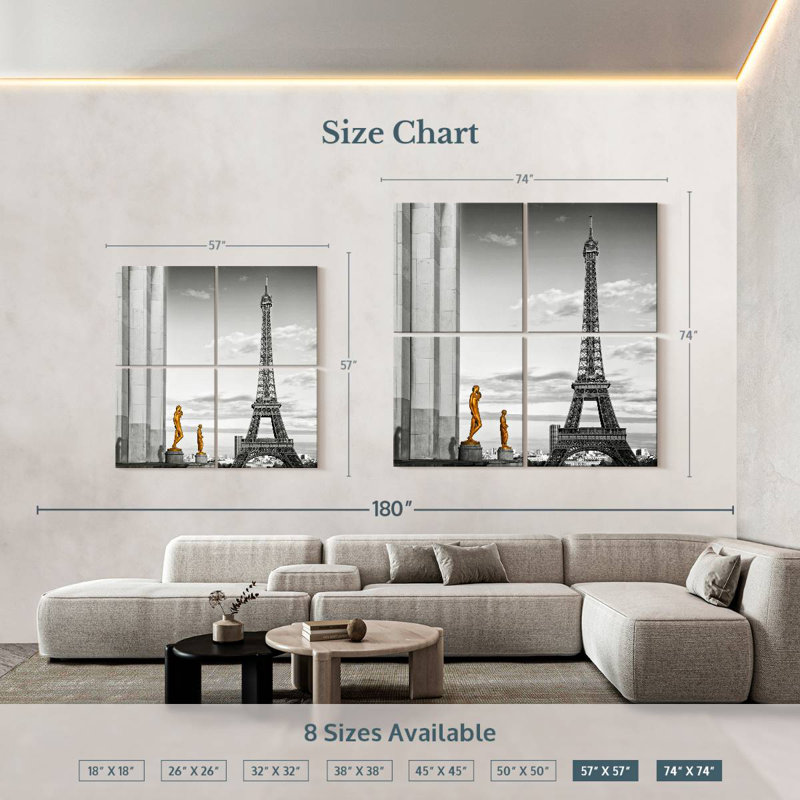 Lilie Eiffel Tower View, 74" H x 74" W