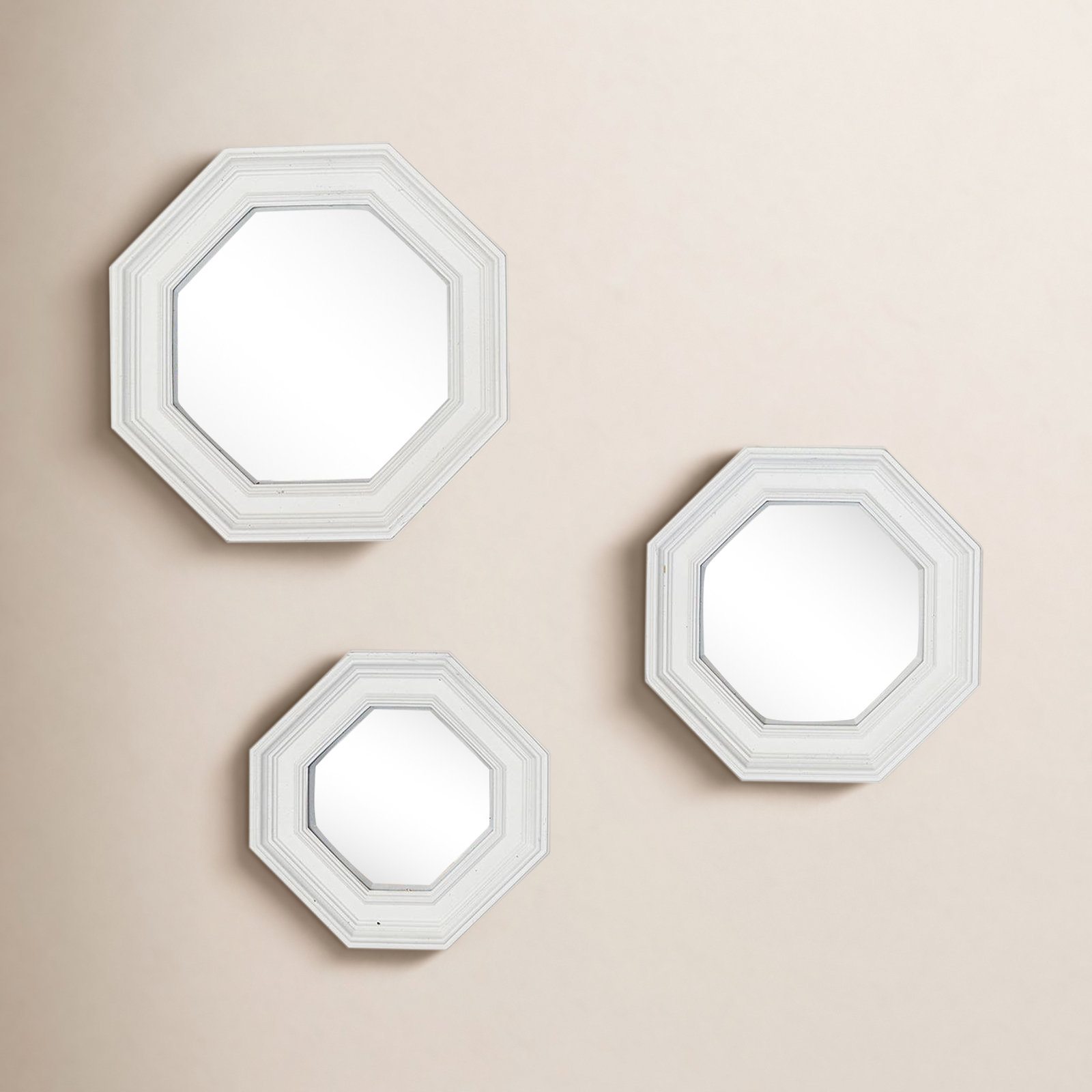 Octogon Set Of 3 Hanging Wall Mirrors