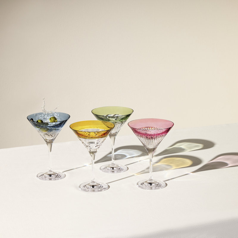 Waterford Mixology Colour Martini 8floz, Mixed Pattern, Set of 4