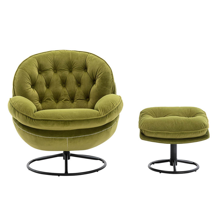 Swivel Armchair, Mid Century Velvet Accent Chair, Upholstered