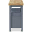 Gerolakkos ClickDecor Anson, îlot de cuisine avec rangement, table de bloc de boucher, roulettes et rangement d'armoire portable pour les essentiels de la maison, gris