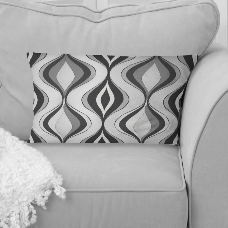 Coussin lombaire gris moderne Ogee Charm