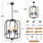 Black Cage Chandelier 6-Light, Matte Black Industrial Pendant Light, Adjustable 33"-89" Height, Modern Farmhouse Lighting for Dining Room Kitchen Island, ETL Listed