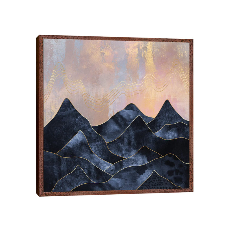 Mountainscape - Print on Canvas, Brown Framed, 93.98 cm H x 93.98 cm W