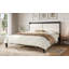 Structure de lit plateforme en bois massif avec tête de lit tapissier en velours beige, aucun sommier nécessaire-221746082-221746081