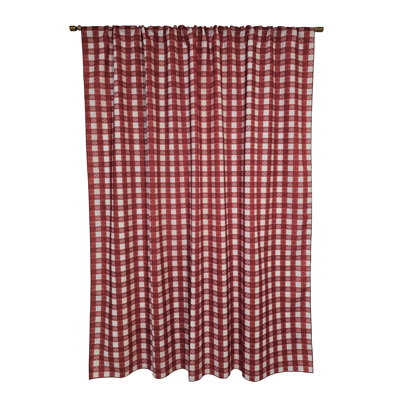 Poplin Tavern Gingham Check Print Polyester Window Curtain 58 Inch Wide