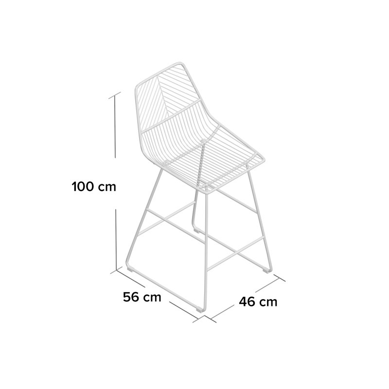 Aileen Steel Outdoor 65.5cm Counter Stool, Silver