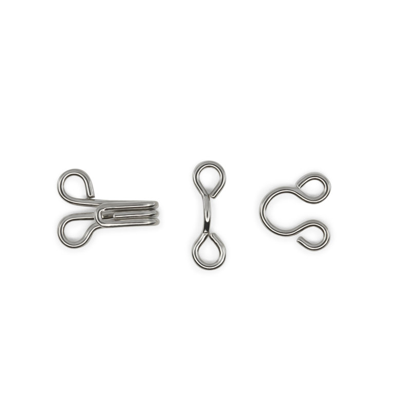 Crochets et yeux Dritz, taille 3, argent, 96 ensembles