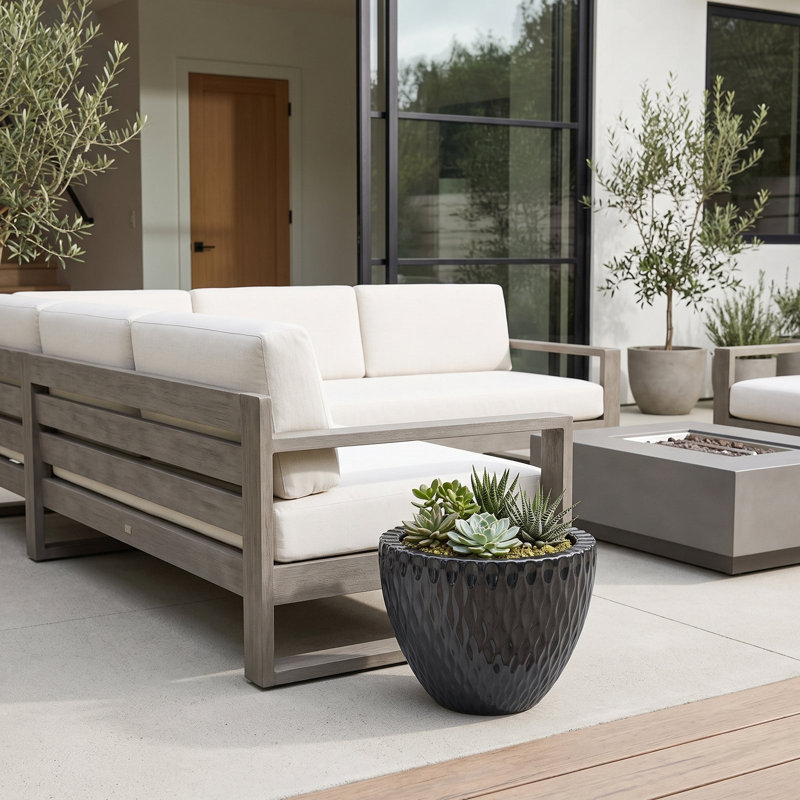 Jardinière Ripple, gelcoat noir