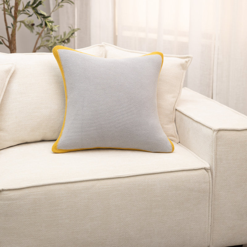 Barbara Square Pillow Cover & Insert, Gray/Golden