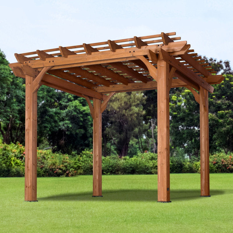 Solid Wood Pergola, 242Cm x 305 Cm x 305 Cm