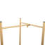Support pour plante polyvalent en métal 2 de couleur dorée, pliable pour économiser de l'espace, support moderne d'extérieur, teinte et rangement