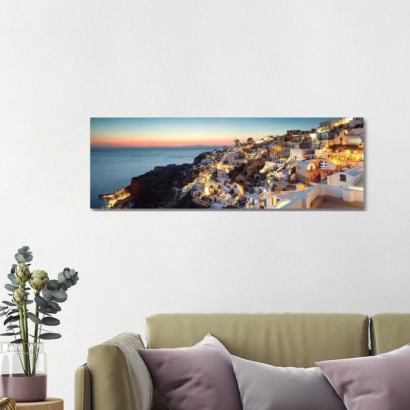 Oia At Sunset, Santorini, Greece by Matteo Colombo - Wrapped Canvas Panoramic Print, 121.92 cm H x 40.64 cm W x 1.91 cm D