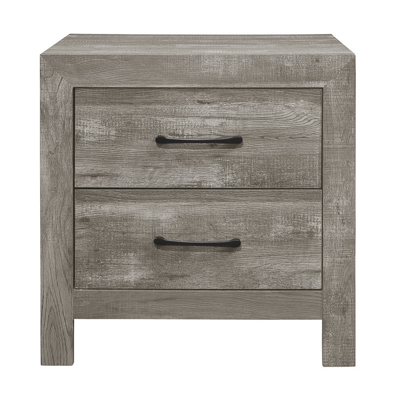 Table de chevet transitionnelle grise rustique avec 2 tiroirs | Idée de cadeau, Gris