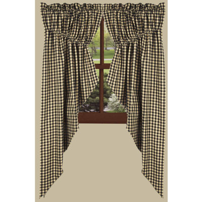 Cotton Checkered Swag Window Valance