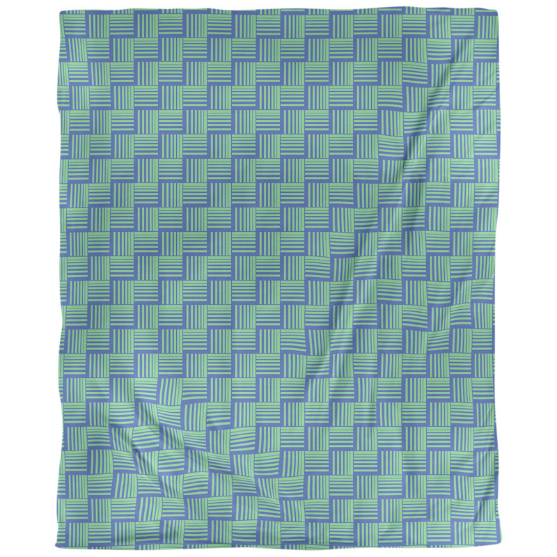 Tissu basketweave contrast, Bleu / vert, L 58 po x l 36 po, Sergé de coton
