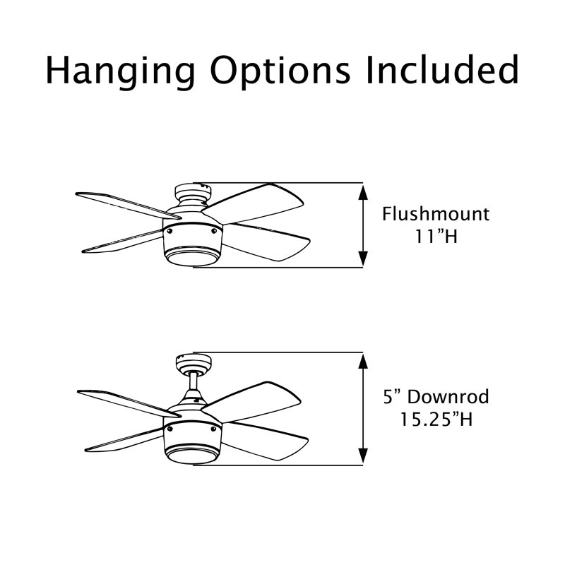 42''W Caiya 4 - Blade Standard Ceiling Fan with Remote Control and Light Kit Included
