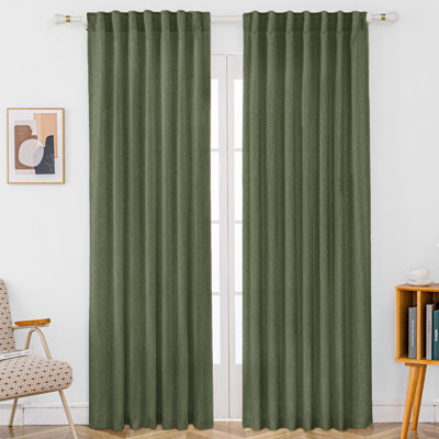 Toyoko Semi-Sheer Linen Blend Curtain Set