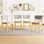 Chaise de salle à manger rustique 4 pièces - Structure en bois massif avec coussin en tissu gris, chaise d'appoint rembourrée pour la cuisine, la salle à manger, le salon, naturel-130557881-130557880