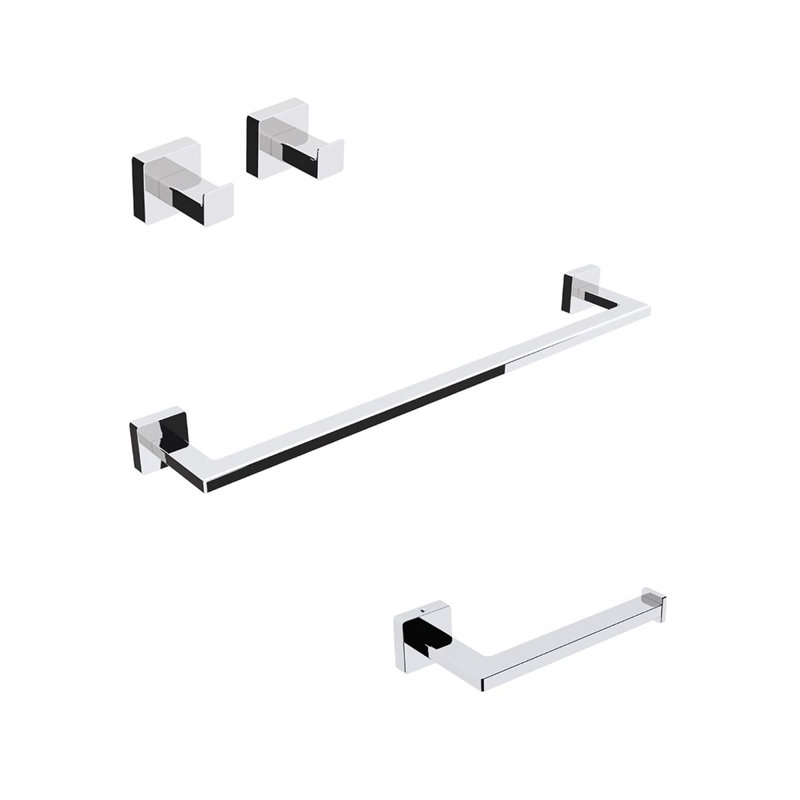 Dado Bathroom Accessory Set, Polished Chrome