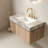 Muri 36" Bathroom Vanity&Sink, Floating Plywood Storage Cabinet With Drawer&Door, Light Gray Sintered Stone Top&Ceramic Basin With 3 Pre-Drilled Faucet Holes, Pre-Assembled, White Oak Woodgrain Color-126591204