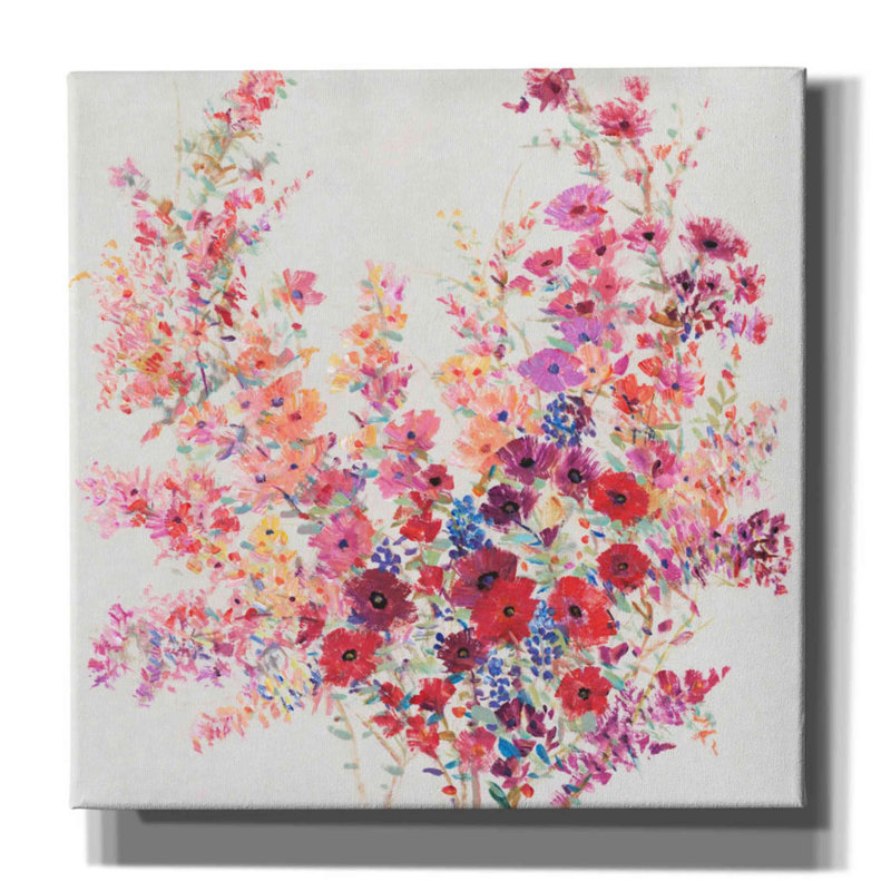 «Flowers On A Vine II» par Tim O'toole, art mural sur toile, H 26 po x l 26 po x P 1,5 po