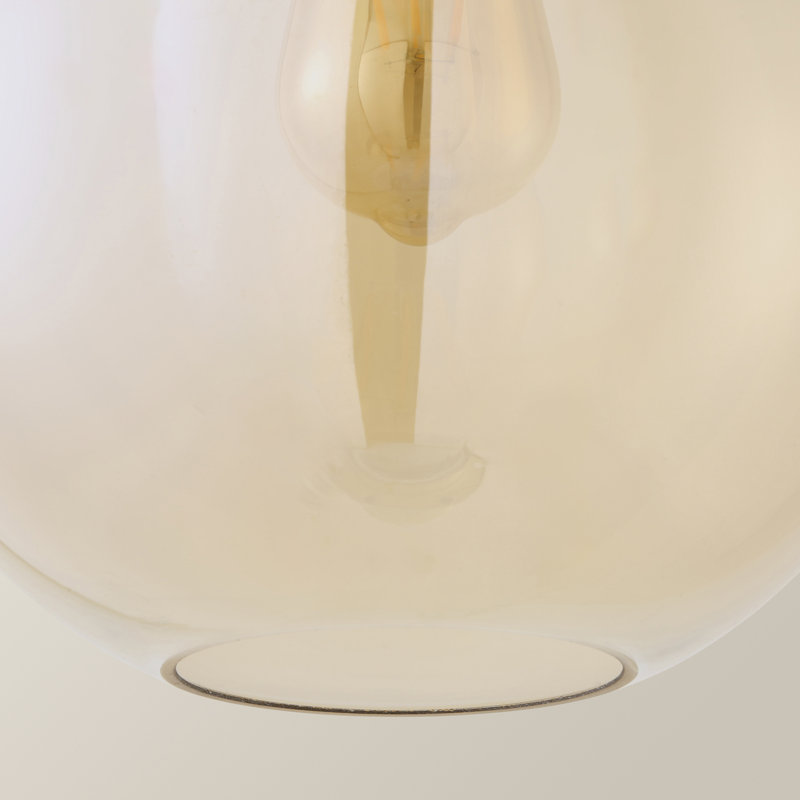 23.5cm H Glass Round Pendant Shade, Yellow