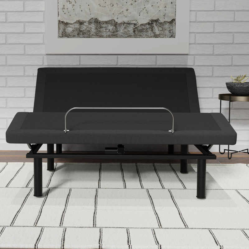 Base de lit grand ajustable avec lumières à DEL et conception zéro pour un confort de base: améliore le sommeil