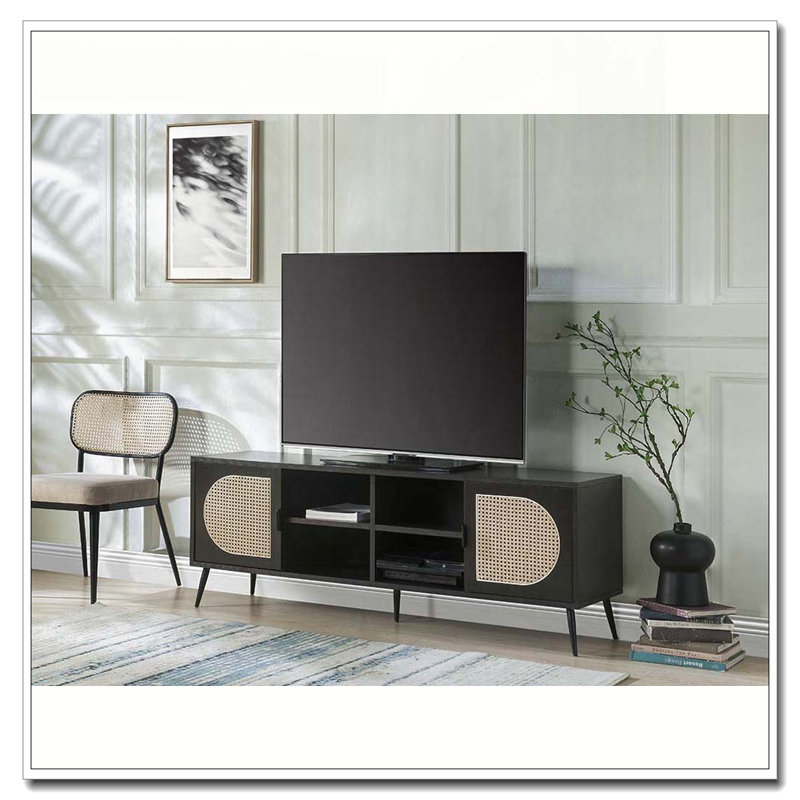 Meuble télé noir avec pieds en métal