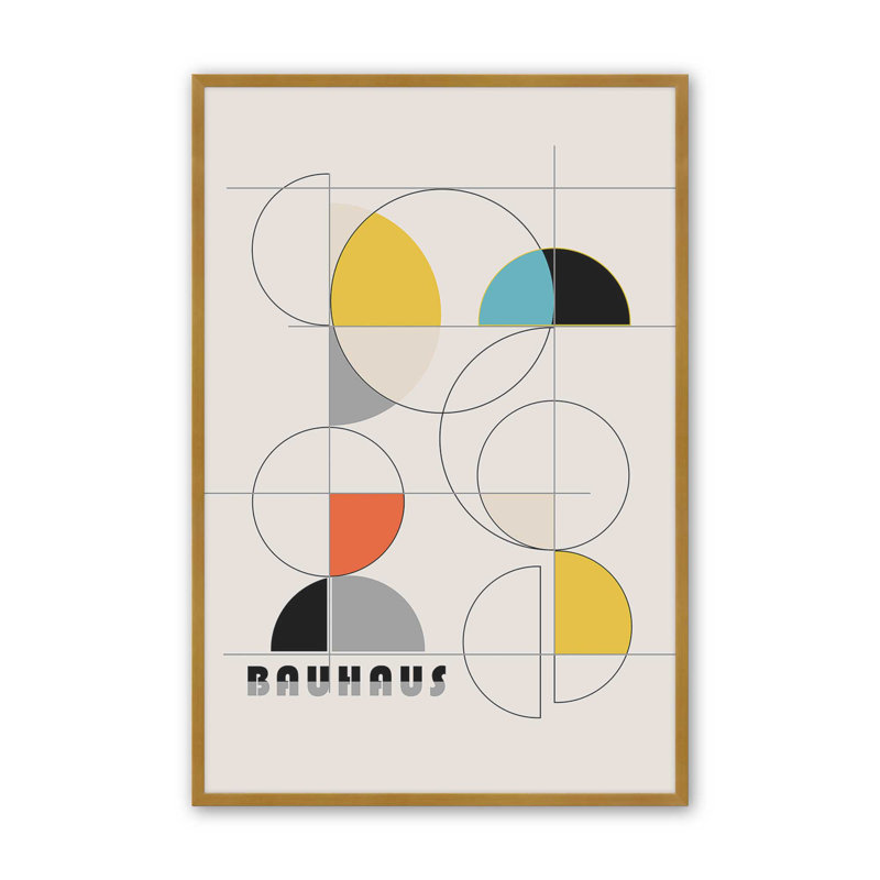 Impression de couleurs printanières du Bauhaus, Or poli, H 21,25 po x l 17,25 po