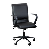 Mid-Back Designer Upholstered Swivel Executive Office Chair with Armrests