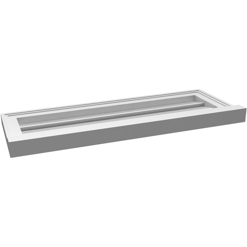 Évent à pignon fonctionnel en uréthane rectangulaire à fixation en surface, brun clair apprêté, H 12 po x l 32 po x P 2 po