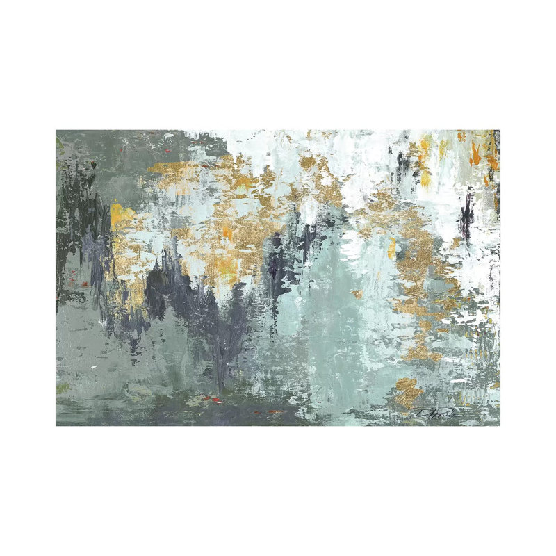«Gold Magic» par Patricia Pinto - reproduction d'art, H 8 po x l 12 po x P 0,75 po, Toile tendue, Pas de tapis