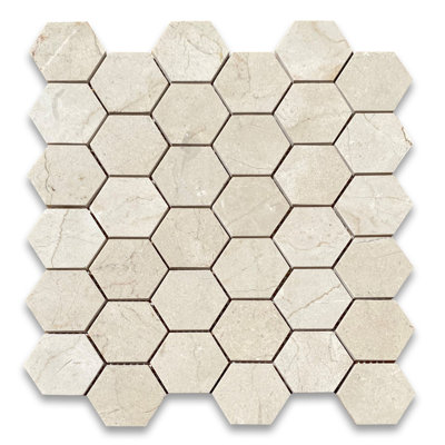 12" x 10" Marble Mosaic Sheet Subway Wall & Floor Tile