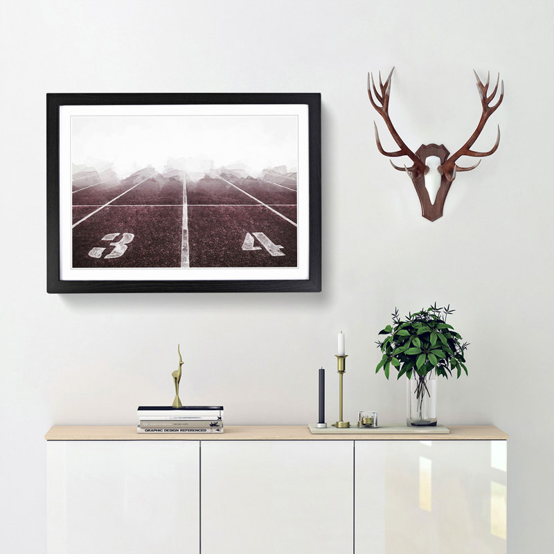 The Running Track in Abstract - Framed Print, Black, 40cm H x 60cm W x 2cm D