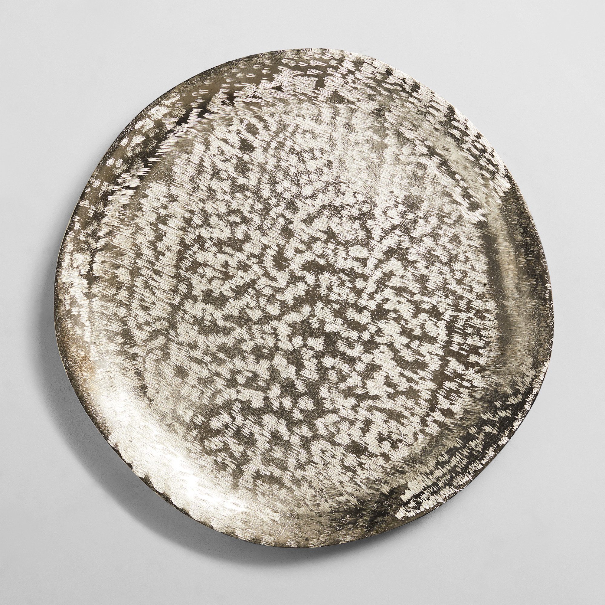 Zadia Brushed Metal Charger Plate, Silver