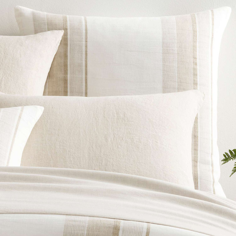 Napa Stripe Linen Natural Sham, Euro
