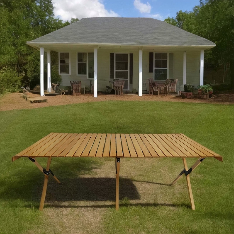 Table de salle à manger multifonctionnelle pliable en bois pour l'intérieur et l'extérieur