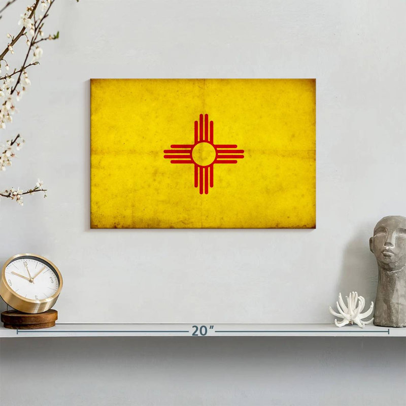 Borges Grunge New Mexico Flag, 8" H x 12" W