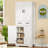 67” Kitchen Pantry Cabinets, Tall Storage Cabinets With 2 Adjustable Shelves & 1 Large Drawer, Bathroom Cabinet With 4 Doors, For Living Room, Kitchen, Bathroom, White-1497431825